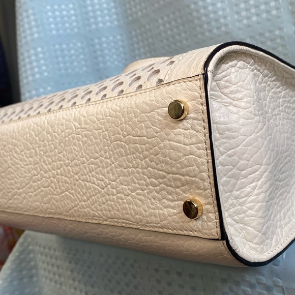 *SOLD*Kate Spade Perri Lane Lazer Cut Bubbles w/ Pebble Leather Tote/Cream/White - Picture 13 of 17